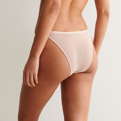 transparent mesh bikini - pale pink;