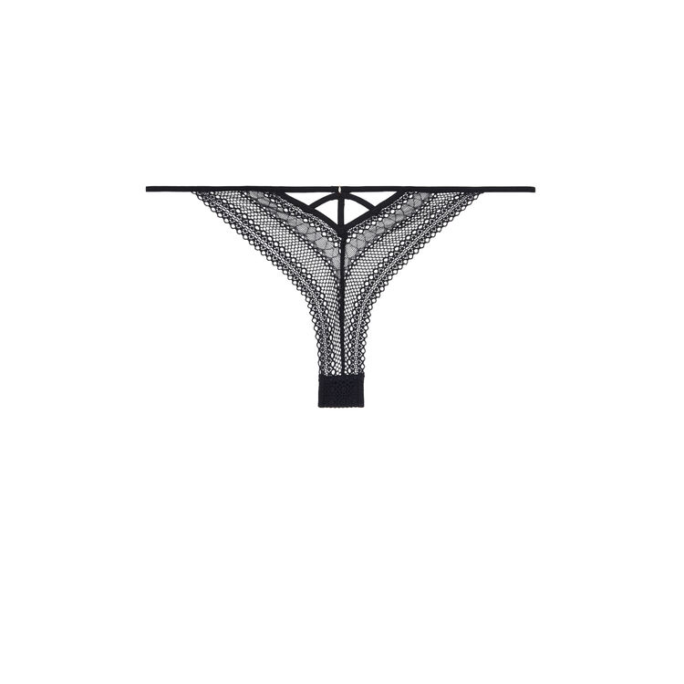 Neoriz bow detail lace tanga black.