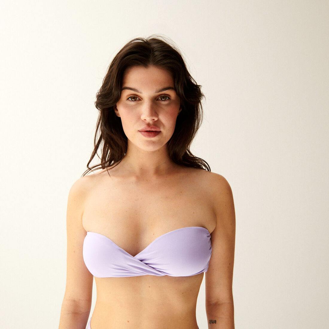 plain bandeau bikini top - lavender;
