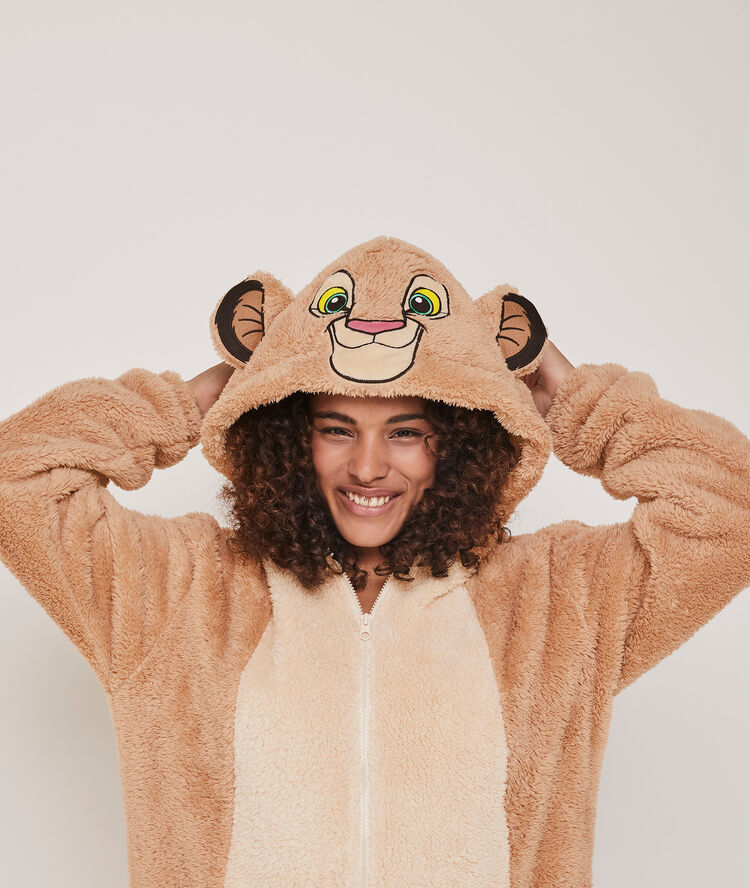 Nalaiz nala print fleece jumpsuit nude.