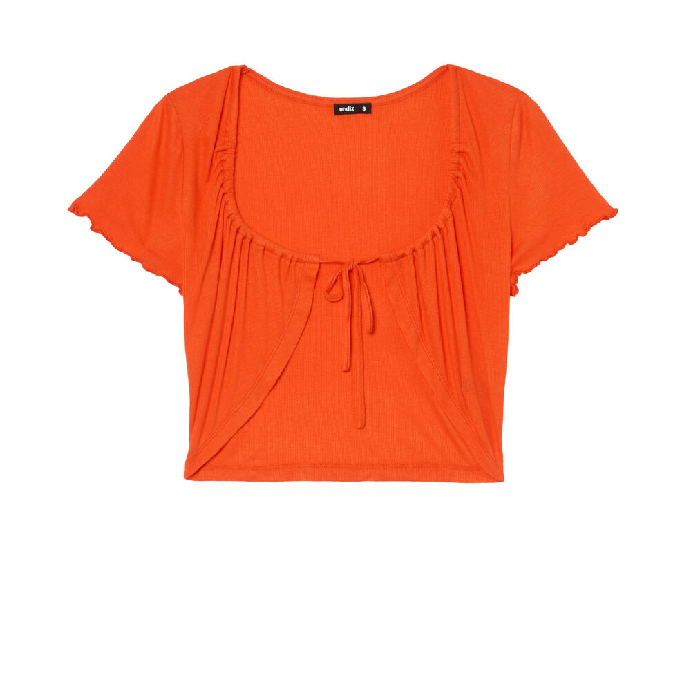 Wrap crop top - red red.