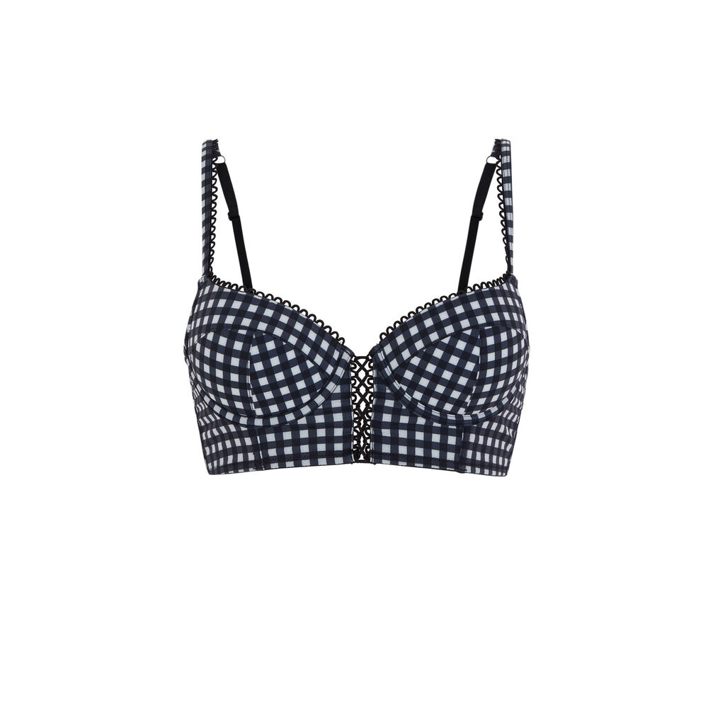 Padded bustier bra - black black.