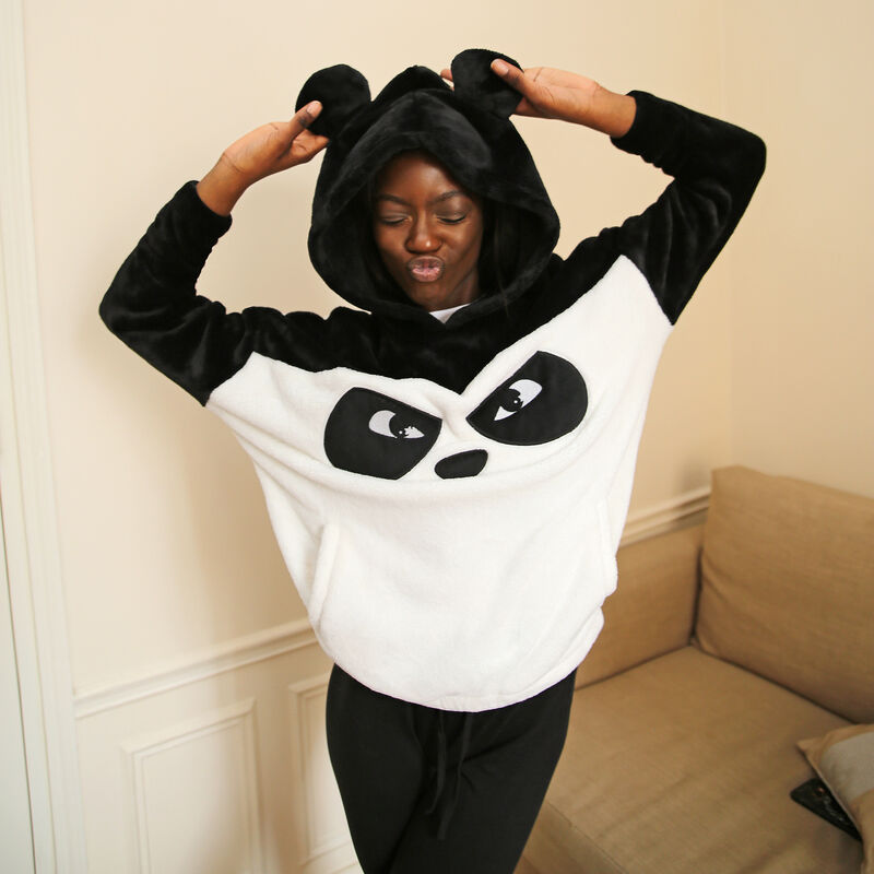 polar z pandą z napisem grumpy panda - kolor czarny polar z pandą z napisem grumpy panda - kolor czarny ;
