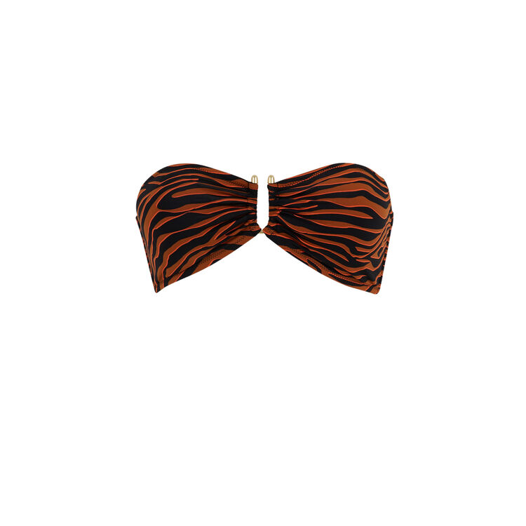 Afrozebriz brown bandeau bikini top brown.