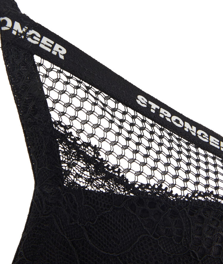 Soutien-gorge push-up en dentelle adesiz noir.