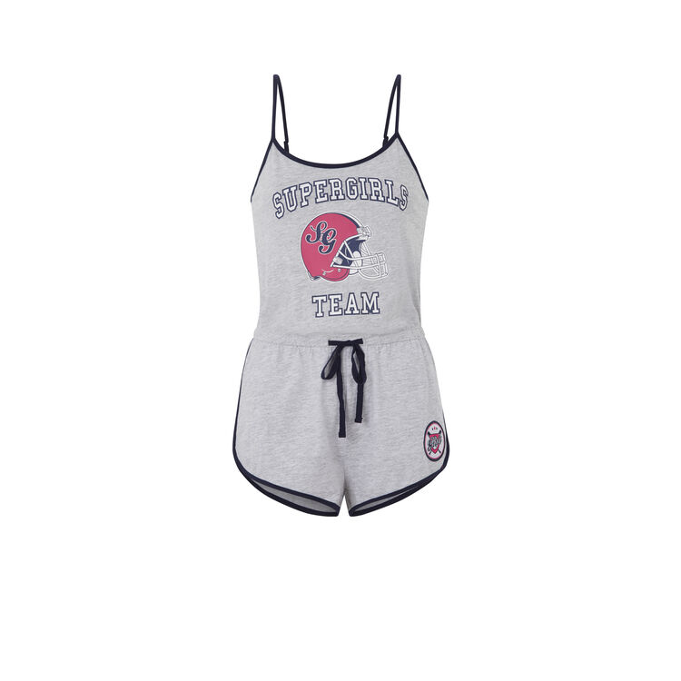 Supergirliz jersey playsuit with thin straps light grey.