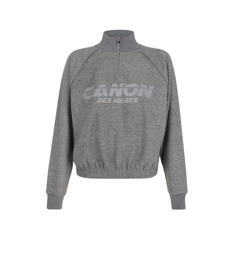 Canondesneigiz reflective print sweatshirt with zip grey.