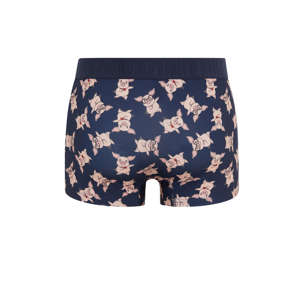 Piggiz microfibre boxers with print blue.