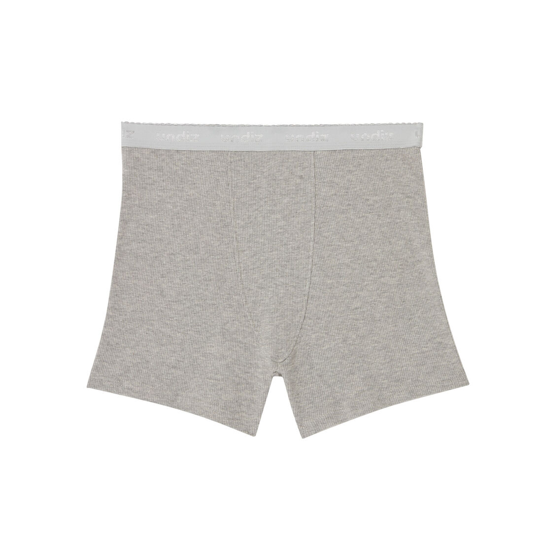 ribbed cotton shorts - heather grey;
