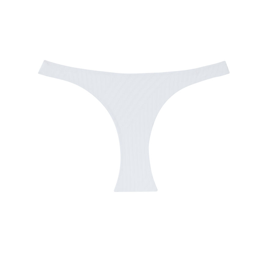 bikini top high-cut thong with textured patterns - white;