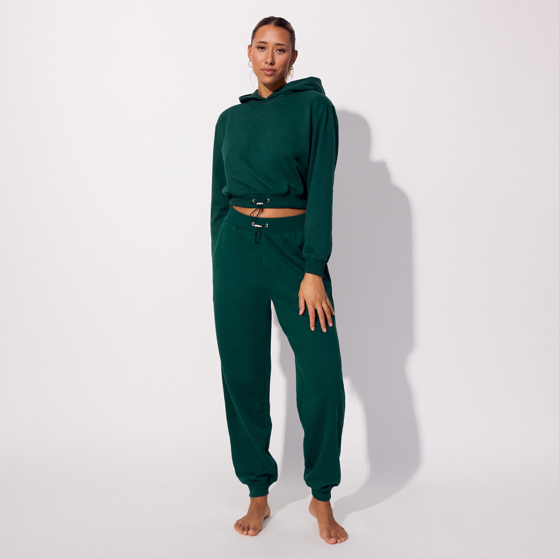 cotton jogging bottoms - forest green;