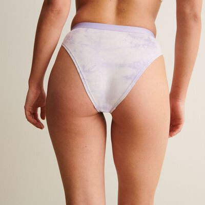 high-waisted briefs with stitch print - lilac;