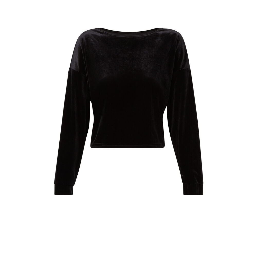 Velour sweatshirt with snake tattoo back - black black.
