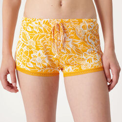tropical pattern jersey shorts;