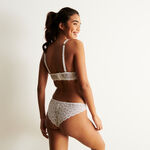 lace tanga briefs with tie - white