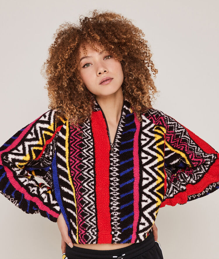 Mixethniz printed polar sweatshirt multicoloured.