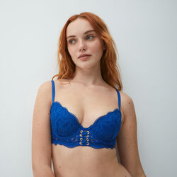 padded bra with lacing detail