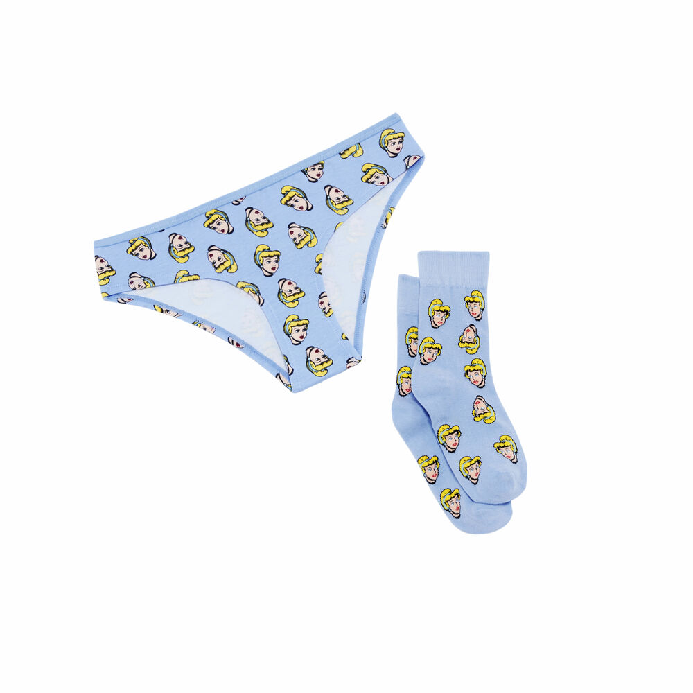 Cinderella hipsters and socks - blue blue.