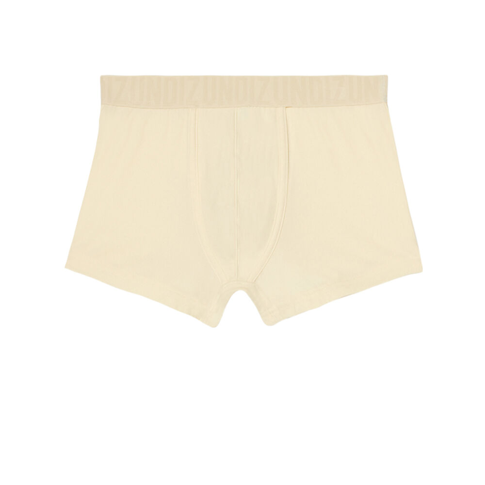Plain boxer with undiz print elastic - beige. beige.