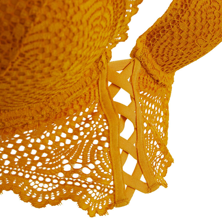Mahaliz golden yellow push-up bustier bra Mahaliz golden yellow push-up bustier bra;