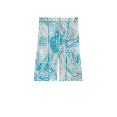 Aya x undiz mesh smoke print cycling shorts - blue;