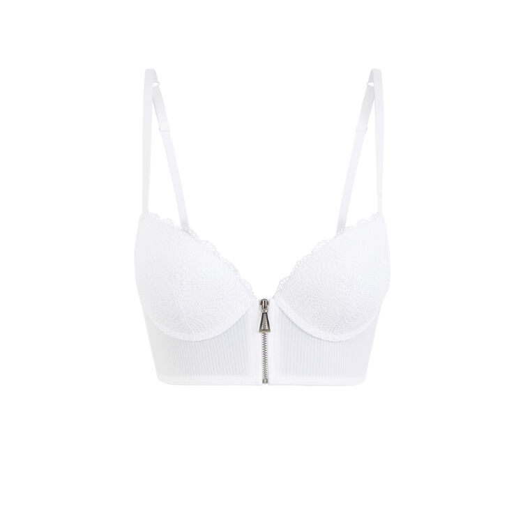 Microribiz micro/lace push-up bustier bra white.
