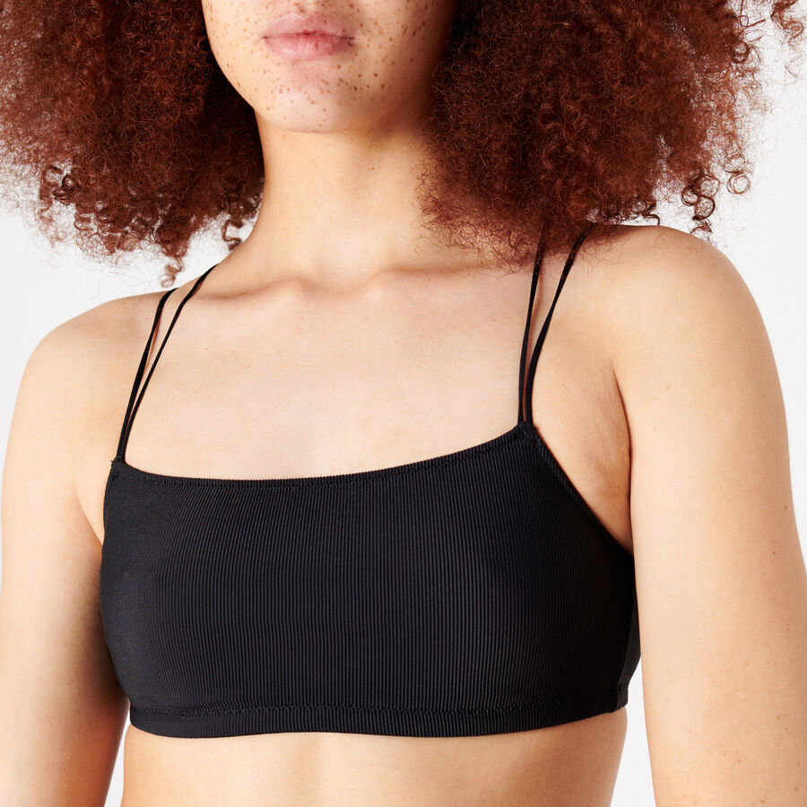 non-wired ribbed bralette with charm;