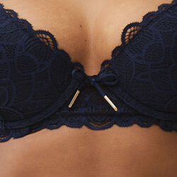 bra with thin cups and floral lace ;