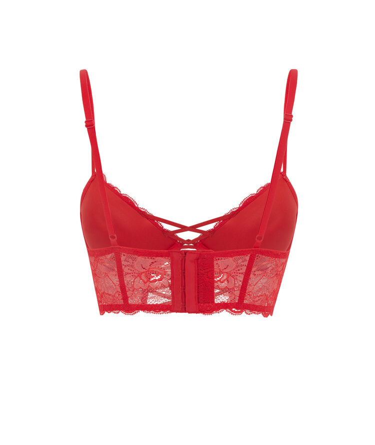 Flirtiz lace push-up bustier bra red.