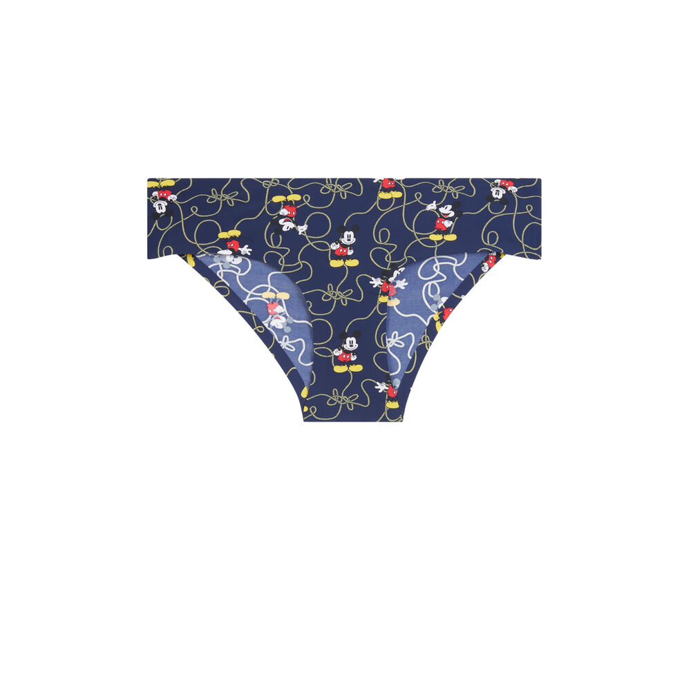 Mickey print microfibre hipsters - blue blue.