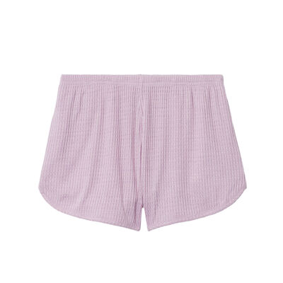 high-waisted honeycomb shorts - lilac;
