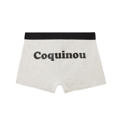 boxer à message "coquinou" - gris chiné;