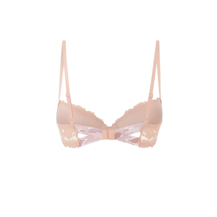 Coloramadiz camo detail figure-enhancing lace bra powder pink.