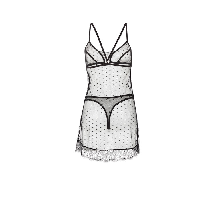 Petitpoiz black nightie + tanga set Petitpoiz black nightie + tanga set;
