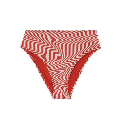 figi z wysokim stanem do bikini w stylu lat 70. — kolor ceglastoczerwony;