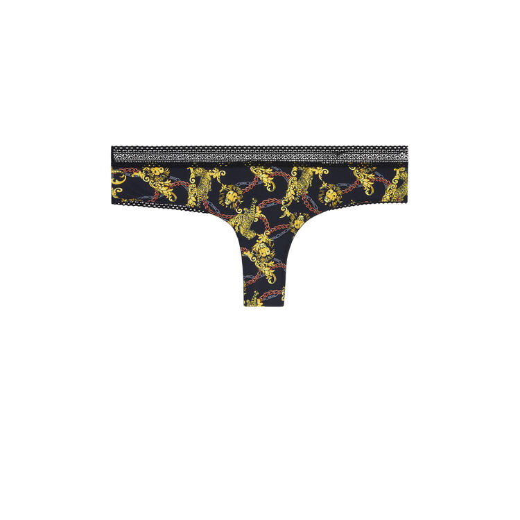 Fleuraliz micro print tanga black.