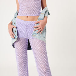 Flared openwork trousers - lavender