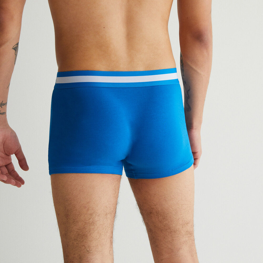 Plain cotton boxers - blue blue.