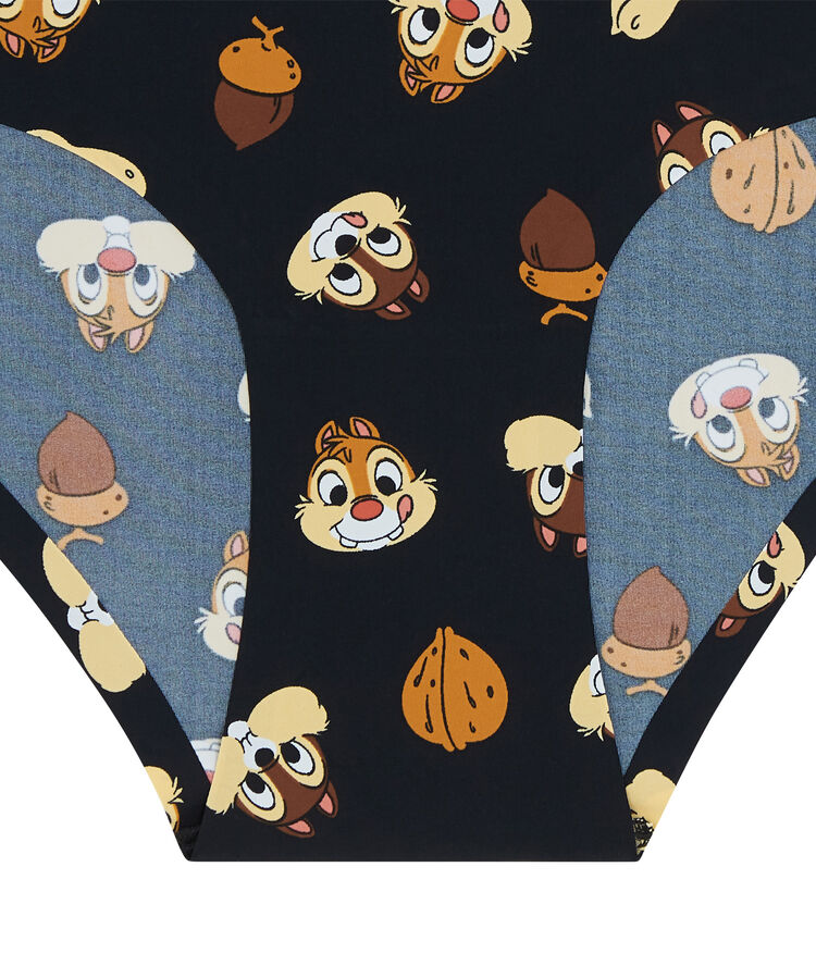 Chip 'n' dale print microfibre hipsters - black black.