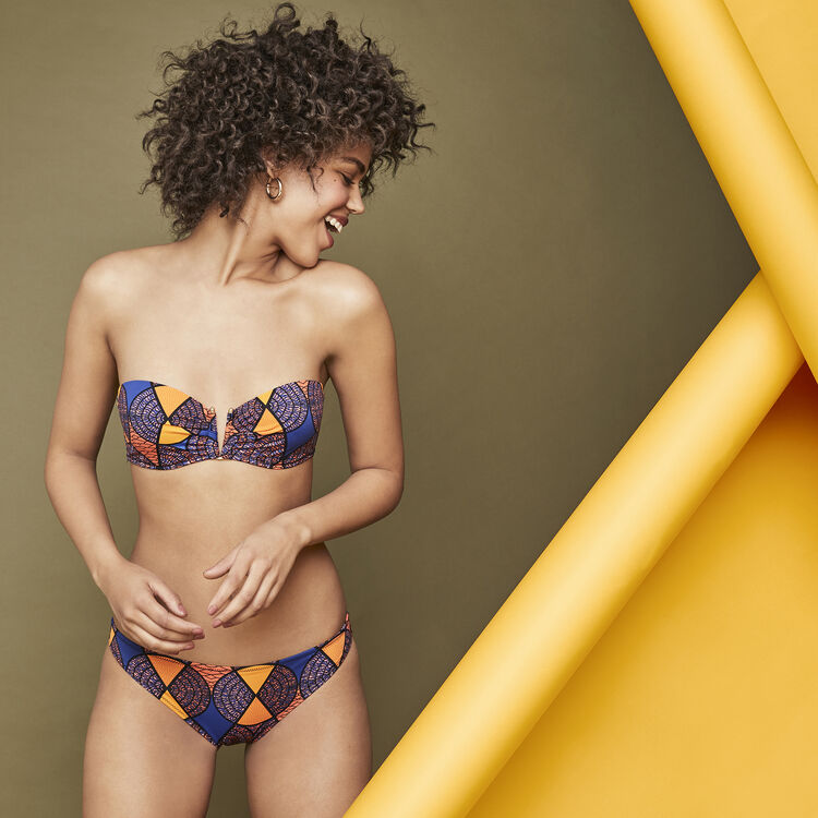 Afroiz blue bandeau bikini top blue.