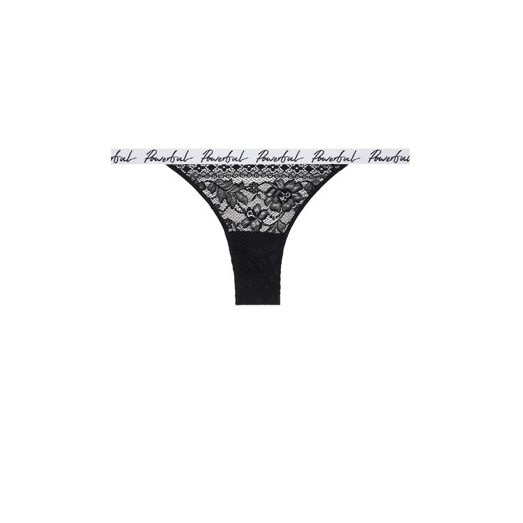 Tanga en dentelle thrilliz noir.