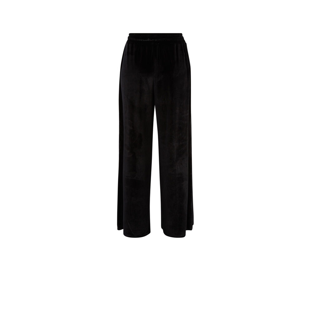 Velour trousers with snake pattern - black black.