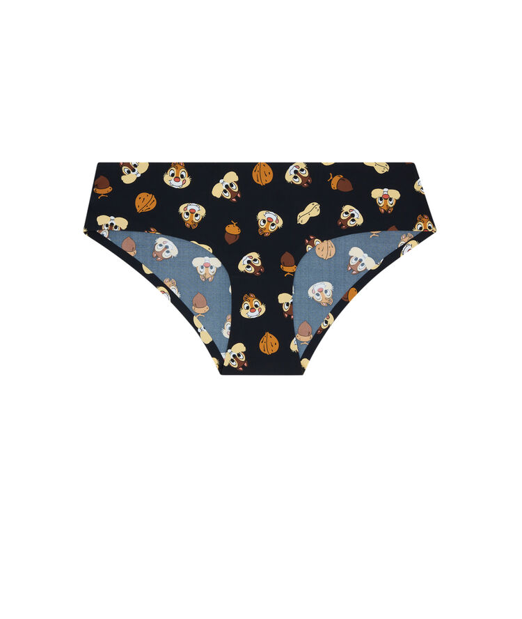 Chip 'n' dale print microfibre hipsters - black black.