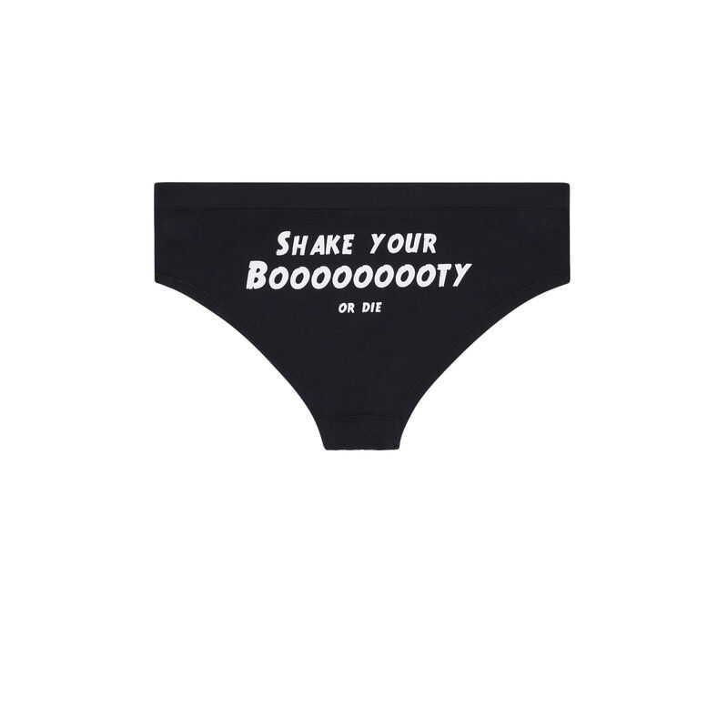 Szorty z napisem bootyordiz czarny.