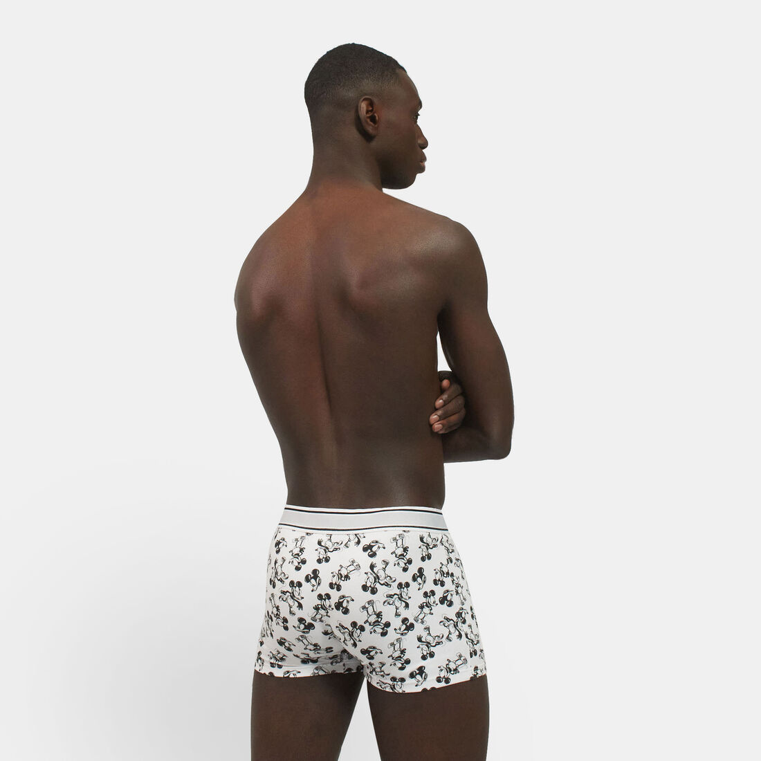Mickey patterned boxer shorts;