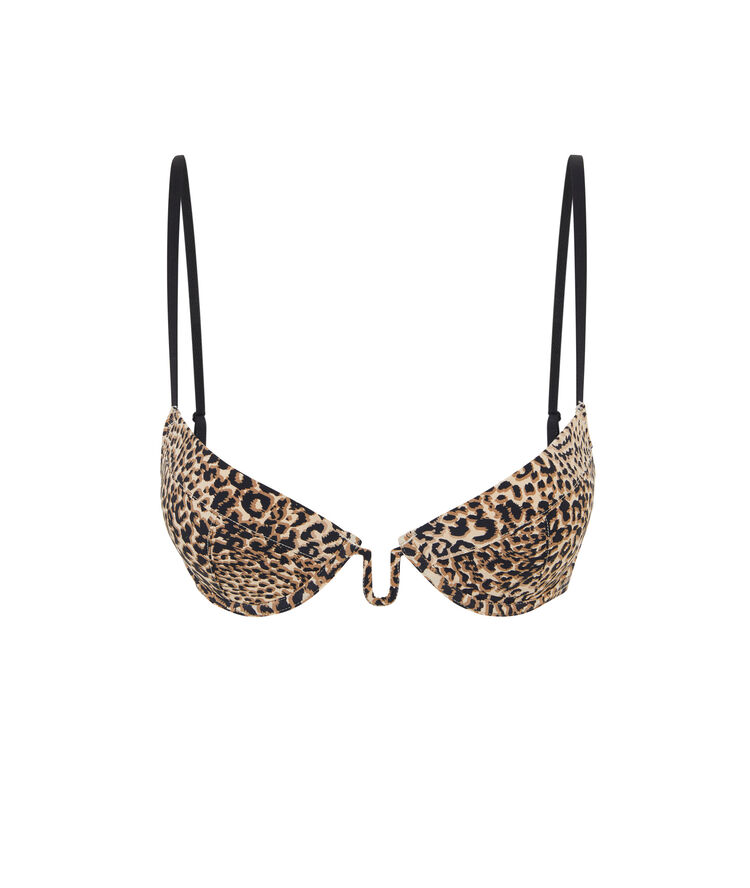 Wildcatiz micro leopard print push-up bra beige.