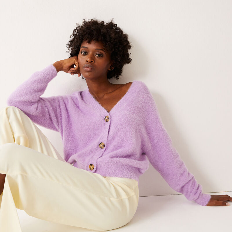 buttoned cardigan - lilac buttoned cardigan - lilac ;