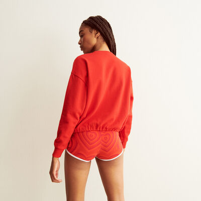'heartbreaker' oversize cropped sweatshirt - red;