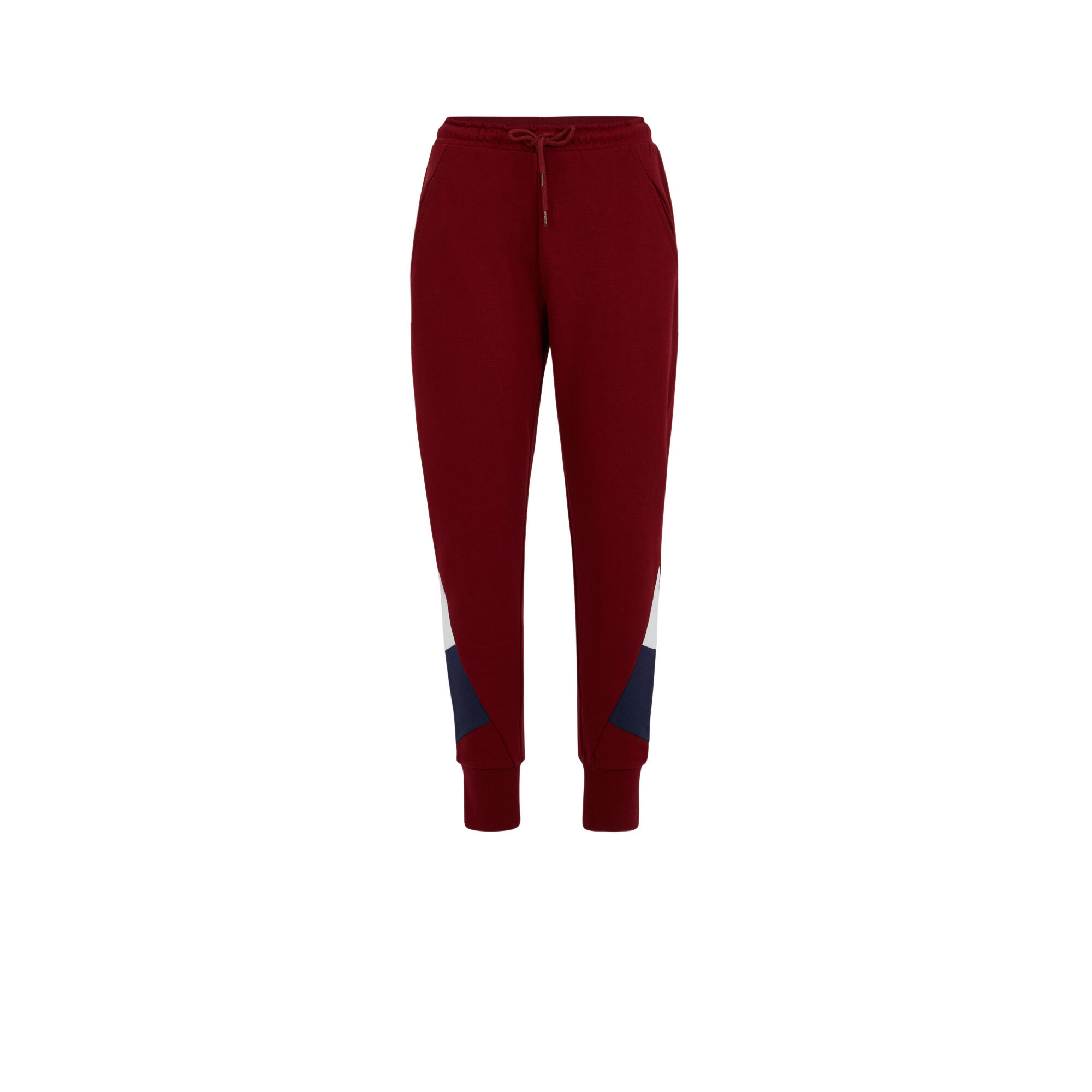 burgundy jogging bottoms