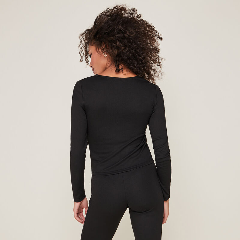 Lacing detail long-sleeved top Lacing detail long-sleeved top ;